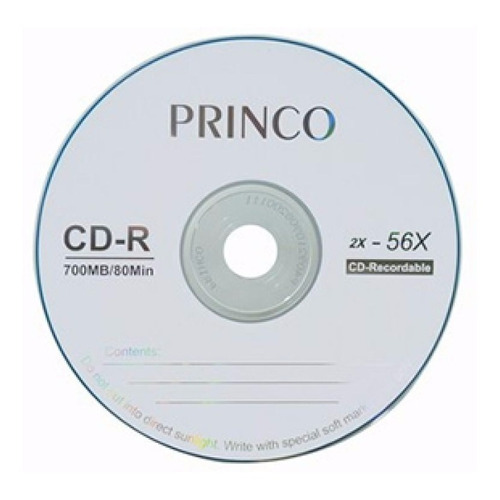 Disco virgen CD-R Princo imprimible de 56x por 100 unidades