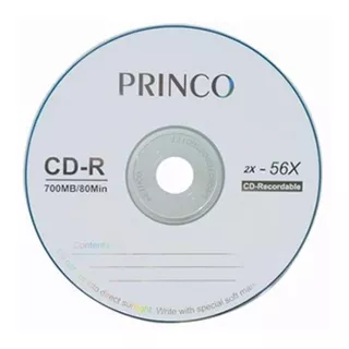 Disco Virgen Cd-r Princo Imprimible De 56x Por 100 Unidades