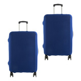 Kit Com 02 Capas De Mala De Viagem - Azul