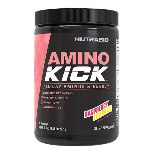 Amino Kick - Aminoacidos -nutrabio + Sabor Raspberry Lemonade