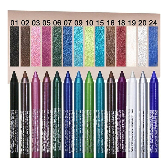 Glitter Gel Eyeliner Pencil Set 14pcs - mL a $4981