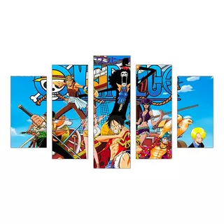 Quadro Decrativo Mosaico Anime One Piece Luffy E O Bando