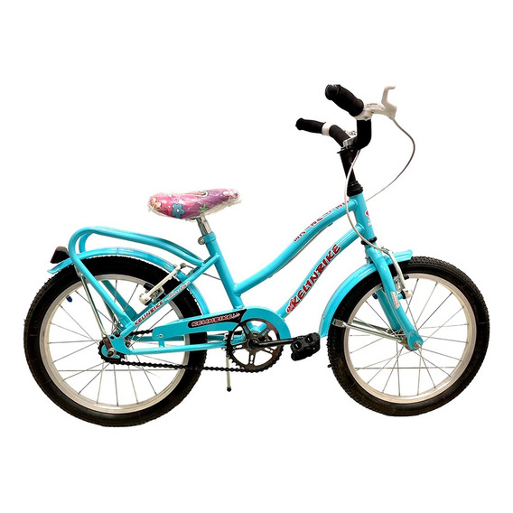 Bicicleta Paseo R16 C/canasto Y Portaequipaje Niña Celeste