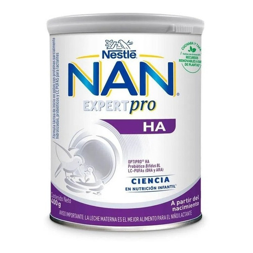 Nestle Nan H.A. leche de fórmula en polvo lata 400 gr