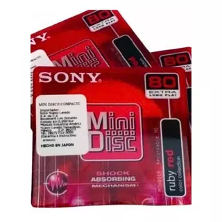 Pack De 5 Minidisc Sony Ruby Red 80 Min