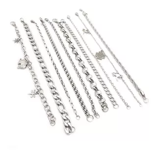 Mix 10 Hermosas Pulseras Acero Quirurgico 316l Por Mayor