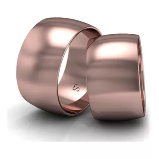 Alianças Casamento Ouro Rosê Polidas 10mm 18g