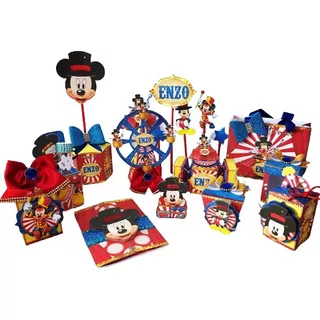 Kit Personalizado Circo Do Mickey 3d Luxo - Tam. M