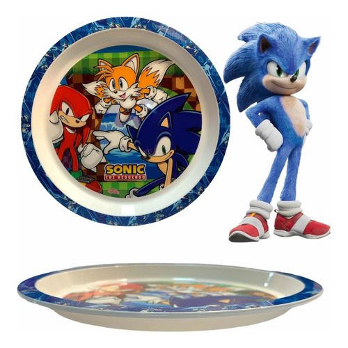 Plato Playo Sonic + Knuckles + Tails Unico Para Regalar Y