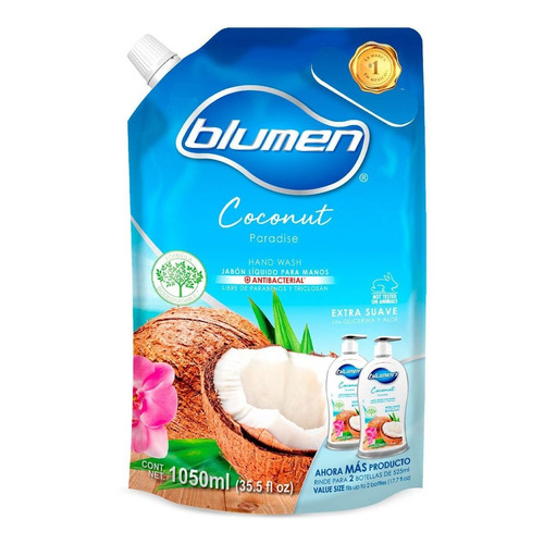 Jabón Líquido Para Manos Blumen Coconut Paradise Repuesto 1.05l