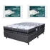 Sommier 2 Plazas De Resortes + 2 Almohadas De Regalo Espuma Gris