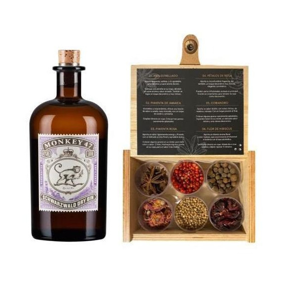 Gin Monkey 47 + Caja Mixologia Botanica Fullescabio Regalo