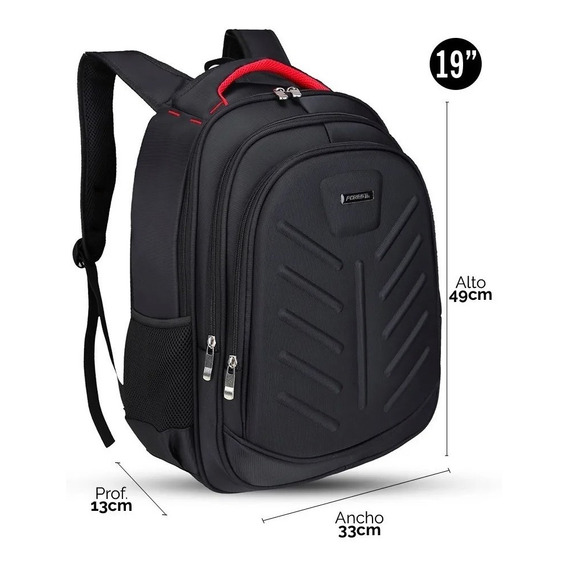 Mochila Porta Notebook Hasta 17' Urbana Ejecutiva Acolchada Smart Bag Con Usb Para Celular Capacidad Grande Escolar Color Negro