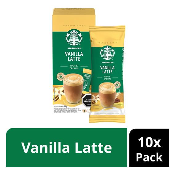 Café Starbucks® Vanilla Latte 4x23g 10 X Pack