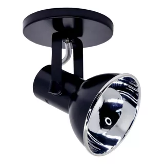 Spot Sobrepor P1 Lâmpada E27 Preto Refletor Cor Branco 110v/220v