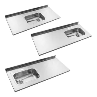 Mesada De Cocina Acero 1.40x60 Bacha Simple (1) Derecha Inox