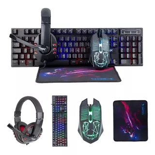 Kit Gamer Core X Combo Teclado Mouse Auricular Mousepad