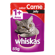 Alimento Whiskas 1+ Para Gato Adulto Sabor Carne Jelly Em Saco De 85g