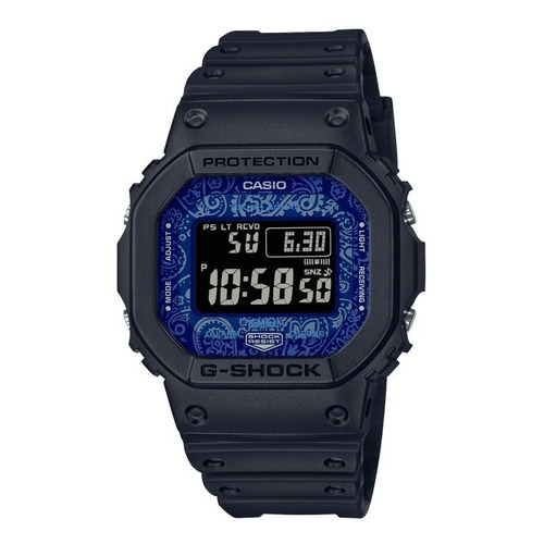 Reloj Casio G-shock Gw-b5600bp-1 Bluetooth Solar Casiocentro Color de la malla Negro Color del bisel Negro Color del fondo Azul