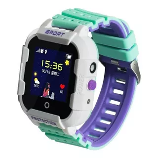 Smartwatch Wonlex Kt03 1.3  Caja  Gris, Malla  Verde/violeta De  Silicona