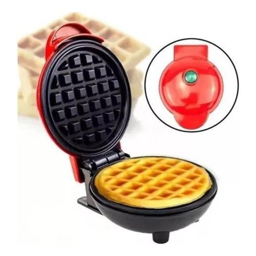 Maquina Mini Waflera Waffles Electrica 350w Color Rojo