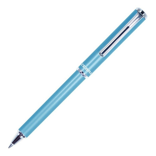 Bolígrafo Deslizable Pluma Mini Slide Pen Punto Medio Zebra. Color de la tinta Negro Color del exterior Azul claro