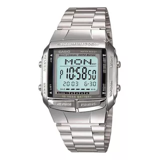 Reloj Casio Unisex Retro Db 360 Plateado Telememo Original!! Bisel Digital Fondo Digital