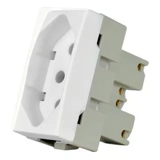 1 Modulo De Tomada 2p+t 20a E 10a Bca Modelo Sleek Margirius Cor Branco