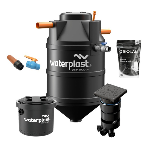 Biodigestor Auto Waterplast 1100 Camara Lodos Kit Inspeccion