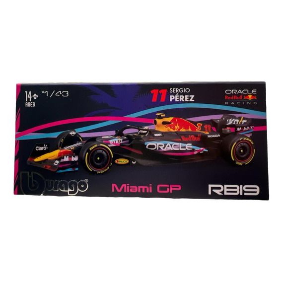 Rb19 Gp Miami Redbull  Checo Pérez  F1, Ed. 2023 Esc 1:43 