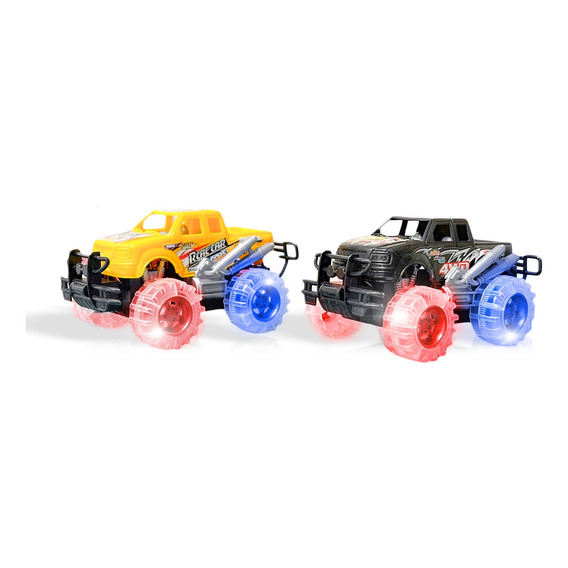 Carritos Monster Truck Friccion Luces Llantas  Multicolor