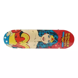 Patineta Wonder Woman 71x19cm 4 Ruedas Madera Niños Juguete