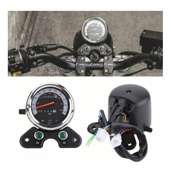 Dc 12v Motocicleta Instrumento Velocímetro Odómetro Doble
