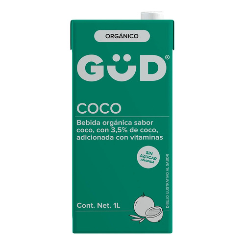 Alimento Líquido De Coco Güd Sin Azucar Organico 1l