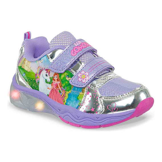 Tenis Con Luces Helina Morado Para Niña Los Gomosos