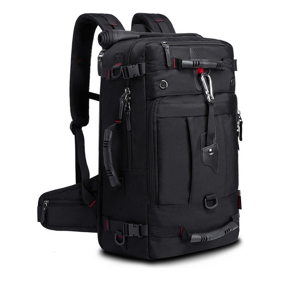 Mochila trekking Kaka 2070 color negro diseño lisa 40L