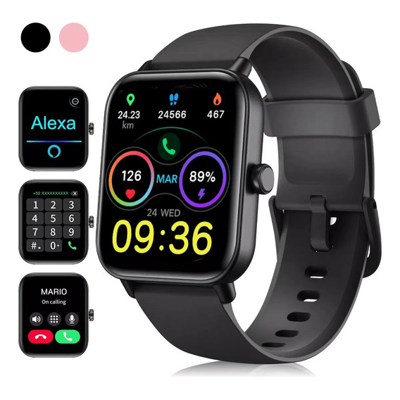 Smartwatch 1.8'' Hikers Reloj Inteligente Alexa Negro