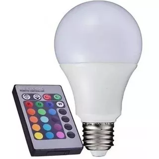 Lampada Bulbo Led Rgb 10w + Controle Remoto E27 Bivolt 110v/220v