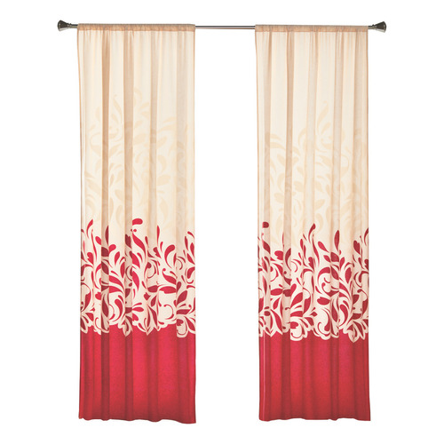 Cortinas Rojo Floral Dos Paneles De 1.30 X 2.20 Osaka