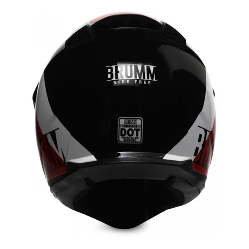 Casco Para Motociclista Brumm Grande Negro Color Rojo MercadoLibre