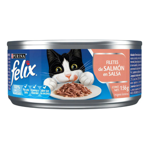 Alimento Felix Paté Para Gato Adulto Pack 24x156g Salmón