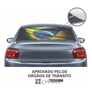 Adesivo Perfurado Carros Bandeira Brasil Vidro Traseiro Novo