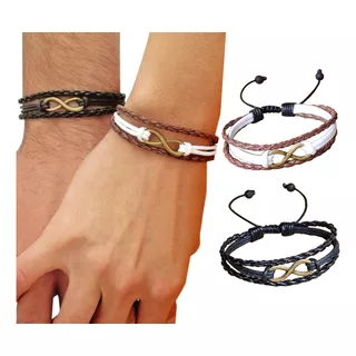 Pulseiras Casal Infinito Presente Namorados Kit C/ 2