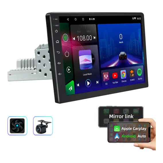 Auto Estereo Pantalla 1 Din Carplay Android Auto 10 Pulgadas