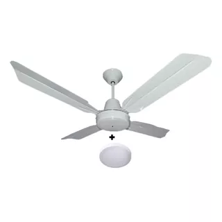 Ventilador Techo Blanco Metálico Con Plafón Led 18w - E. A.-