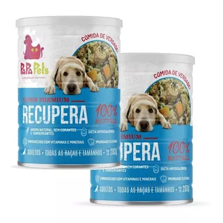 2x Ração Úmida Natural Cães Adultos Recupera Papapets 280g