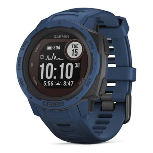 Smartwatch Garmin Solar Instinct Standard 0.9" caja 45mm de  polímero reforzado con fibra tidal blue, malla  tidal blue de  silicona