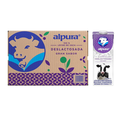 Leche Alpura Deslactosada Light 1 Lt. 12 Piezas