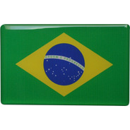 4 Bandeiras Brasil Adesivos Resina Lateral Carro 25x45mm