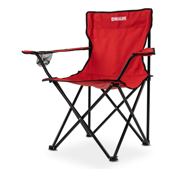 Silla Para Acampar Playa Y Pesca Plegable Portatil Gaon Color Rojo